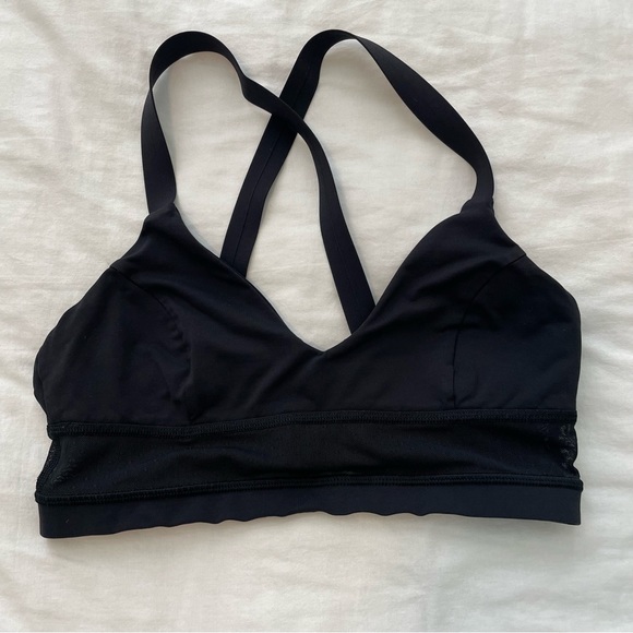 Lululemon Black Mesh Sports Bra 6 - Picture 1 of 7